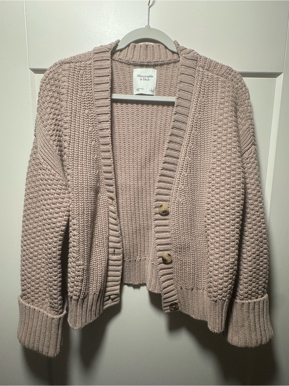Abercrombie & Fitch Blush Knit Button-Front Cardigan Sweater
